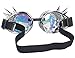 Rainbow Crystal Lenses Steampunk Glasses Chrome Finish Gotchic Welder Goggles,Silver,Adjustable