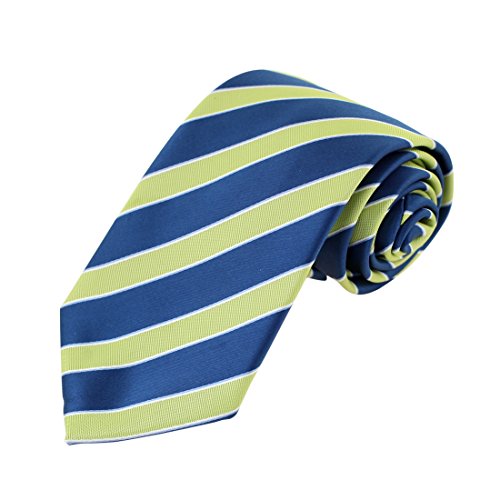 Epoint EAAA0158 Dark Blue Green Striped Microfiber Mens Tie Great Gifts Neck Tie