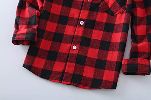 5 Little+Girls+Sleeve+Button+Flannel