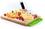 Cutting Board Chopping Serving Carving Organic Bamboo Wood With Drawers For Kitchen Vegetables Fruits Bread Meat Cheese Phone Tablet Holder