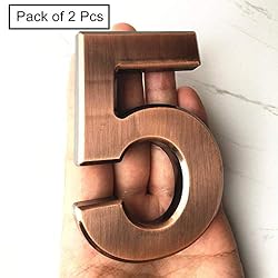 HopeWan 4" Mailbox Numbers #5, Self Adhesive Door