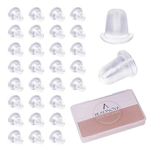 image for BEADNOVA Earring Backs Rubber Soft Clear Earing Backings Replacement S