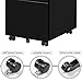 ModernLuxe 3 Drawer Metal Mobile File Cabinet with Lock Metal Filing Cabinet for Legal/Letter/A4/F4 Size Fully Assembled Home Office File Cabinet(Except Casters)