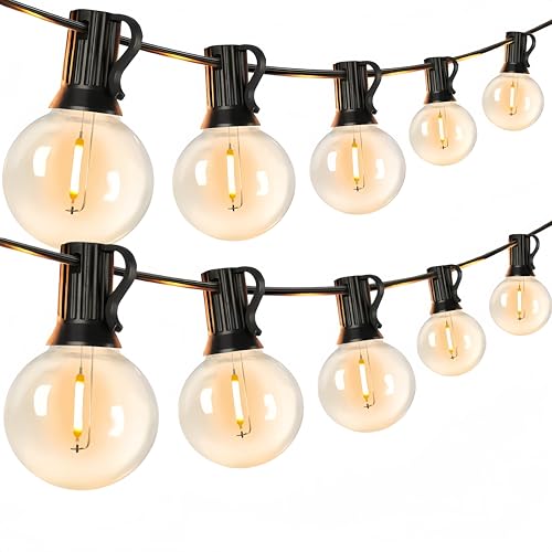 LaPitio Guirnalda Luces Exterior Impermeables con Bombillas Irrompibles | 60M, 100+4 Bombillas, Conectable, 2500K Blanco Cálido, para Fiestas de Cumpleaños, Bodas, Terrazas, Jardines Medianos