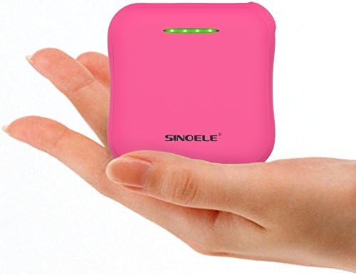 SINOELE 10000mAh Portable Chargers High Speed Charging External Battery Charger Dual USB Power Bank for iPhone,iPad,Samsung,Huawei and More(Rosy)