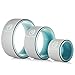 UpCircleSeven Yoga Wheel Set - Strongest & Most Comfortable Dharma Yoga Prop Wheel, 3 Pack for Back Pain Stretching & Backbends (12, 10, 6 inch) (Turquoise)