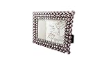 Rhinestone Jeweled Silver Pink & Clear 4 x 6 Picture Frame Vintage Antique Look