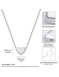 ChicSilver Personalized 925 Sterling Silver Heart Star Dot Moon Pendant Necklace, Custom Couple Lover Name Engravable Jewelry, Silver Gold Rose Gold(with Gift Box)