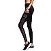 Jubileens Women's Mesh Yoga Pant Workout Sport Tights Gym Running Legging with Side Pocket