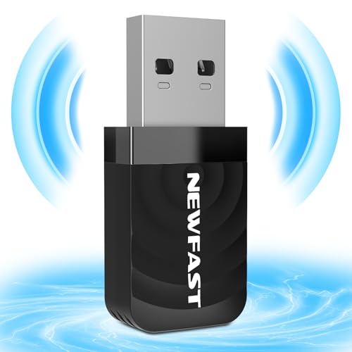 NEWFAST 1300Mbps USB3.0 WiFi Dongle for PC/Laptop 2.4/5GHz USB WiFi Adapter for pc, High Gain Wireless Dongle, MU-MIMO Wireless Adapter for Win 11/10 / 8.1/8 / 7, Mac OS X 10.9-10.15