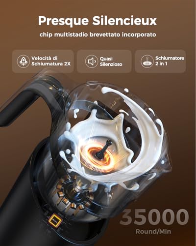 Electric Milk Frother - 8 in 1 Electric Milk Frother 400ml Electric Milk Frother for Cappuccino/Macchiato Milk, Vegetable Milk, Dishwasher Safe
