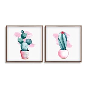 Framed Canvas Wall Art for Living Room, Bedroom Plant Theme Canvas Prints for Home Decoration Ready to Hang - 16"x16"x2 Panels