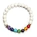 MILAKOO 7 Pcs Chakra Crystal Stone Bracelet Yoga Meditation Relax Anxiety Wristband for Women Men Gift