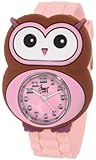 Frenzy Kids’ FR2005 Owl Critter Face With Pink Rubber Band Watch