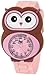 Frenzy Kids' FR2005 Owl Critter Face With Pink Rubber Band Watch