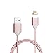 NetDot 3 Pack 2nd Generation 1m/3.3ft Nylon Bradied USB Fast Charging Magnetic Micro USB Cable with LED Indicator Compatible with Android Device (3.3ft /3 Pack Rose Gold)
