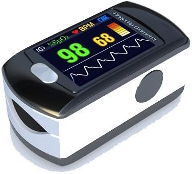 EDDE DENTAL Full-Colour OLED USB Finger Pulse Oximeter & Heart Rate Monitor w/ 24hr Memory, Lanyard, 3pin UK USB Adapter & Full Analysis Software(CMS50E)