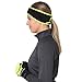 TrailHeads Women’s Ponytail Headband | Fleece Earband | Winter Running Headband - Black/hi-vis