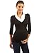 PattyBoutik Mama 2 in 1 Style Collar Long Sleeve Maternity Top (Black M)