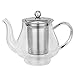 VonShef 25-Oz Glass & Stainless Steel Infusion Tea Pot Loose Tea Leaf Infuser Teapot