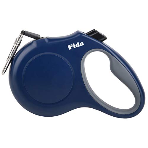 Fida Retractable Dog Lead, 5m Heavy Duty Pet Walking Leash for Small Dog up to 12kg, Tangle Free. One-Hand Brake (Small,Navy Blue)