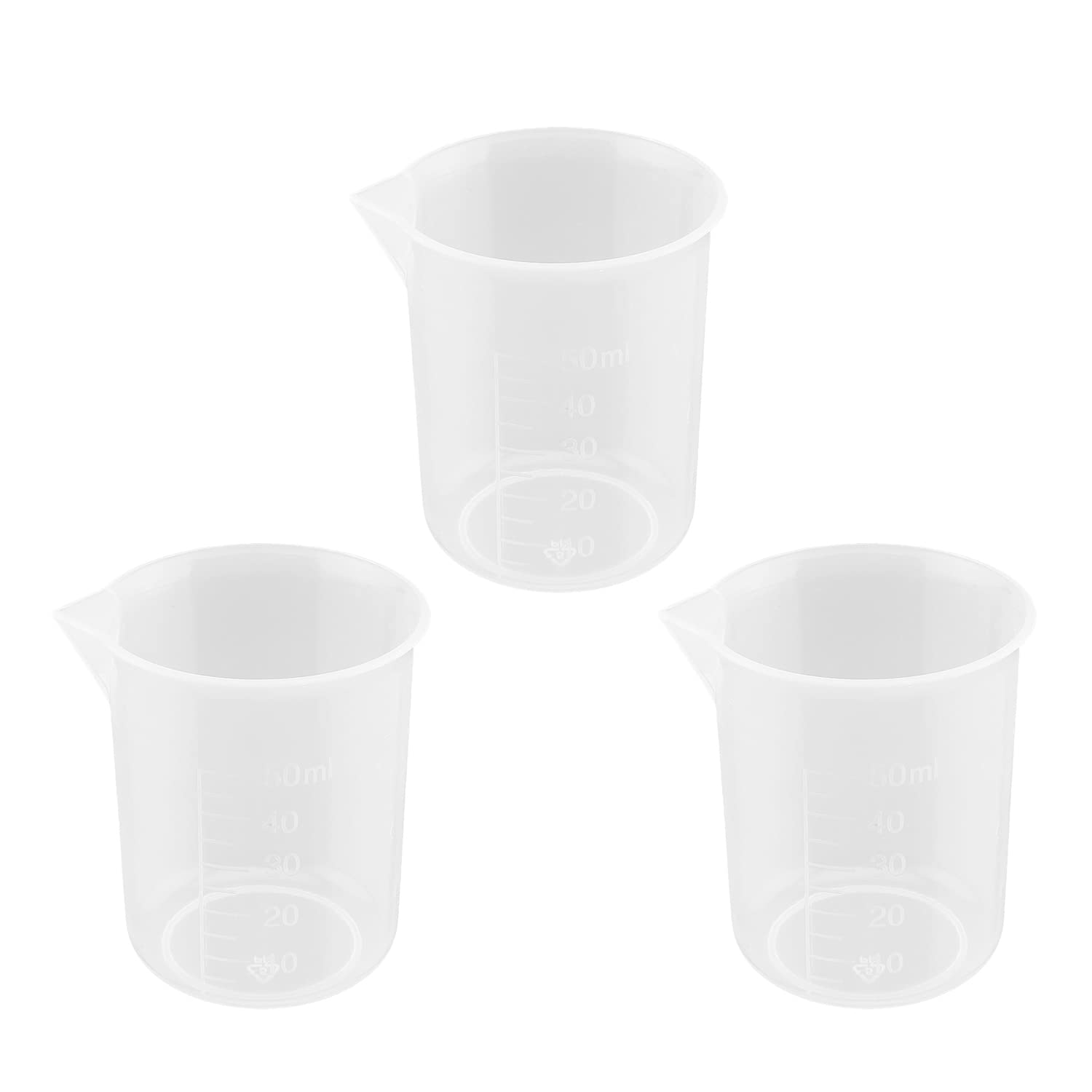 Othmro 50ml Plastic Measuring Jug, Small Measuring Cup Transparent Liquid Container Graduated Beaker for Baking Cooking Kitchen Lab Measure Tool 6pcs