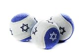 Copa Judaica 2.5-Inch Diameter Tennis Balls with a Blue Star in The Middle for Dogs and Cats, Blue and White