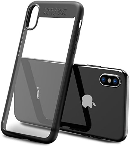 iPhone X Case, TraAcc iPhone X Crystal Clear Case Shockproof Cover Protective Air Space Technology Transparent Ultra Slim Fit Case for Shock Absorption Back-Transparent Bumper for Apple iPhon (black)