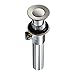 Purelux Bathroom Faucet Vanity Sink Metal Pop-Up Drain Stopper Assembly with Lift Rod and Overflow, Brushed Nickel Finish