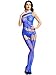 Amoretu Womens Sexy Stockings One Shoulder Floral Lace Open Crotch Bodystocking Lingerie