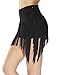 iHeartRaves Black Festival Fringe High Waisted Suede Shorts, Boho Booty Short Bottoms
