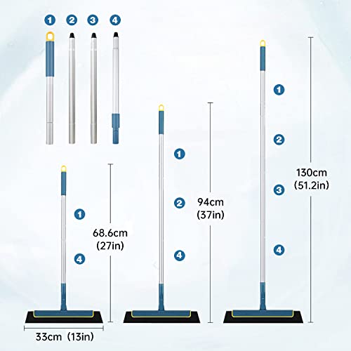 CLEANHOME Shower Scraper with long handle,Professional Water Squeegee，adjustable and removable (53 inches), can clean water, pet hair, good helper for bathroom floors, windows, mirrors and tiles
