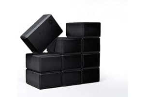 Sunshine Yoga 4" Yoga Block, 10 Pack Bulk EVA Foam Yoga Blocks, Firm and Supportive Yoga Brick, Balance Foam for Stretching, Pilates, and Workout, 4" x 6" x 9"