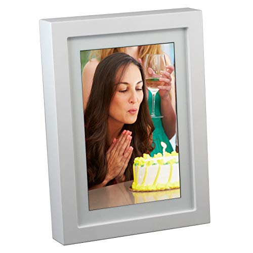 PhotoSpring 8 (16GB) 8-inch WiFi Cloud Digital Picture Frame - Battery, Touch-Screen, Plays Video and Photo Slideshows, HD IPS Display, iPhone & Android app (White - 15,000 Photos)