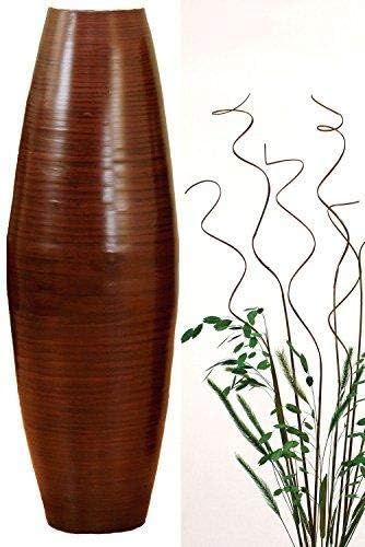 Green Floral Crafts - 27 inch Bamboo Cylinder Floor Vase with Branches & botanicals Kit - Lacquer Teal Blue