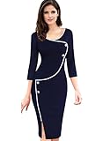 Vfemage Womens Vintage Elegant Casual Wear To Work Office Pencil Dress