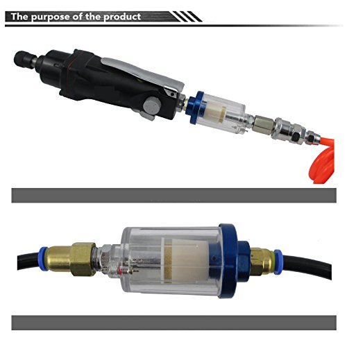 Water Oil Separator Air Compressor Filter by SHININGEYES for Spray Gun Air Tool 1/4” Inlet and Outlet
