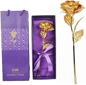 Petrichor BuyRudraksha Gilded Gold Foil Rose for Valentine/Anniversary/Home Decro/Gifting