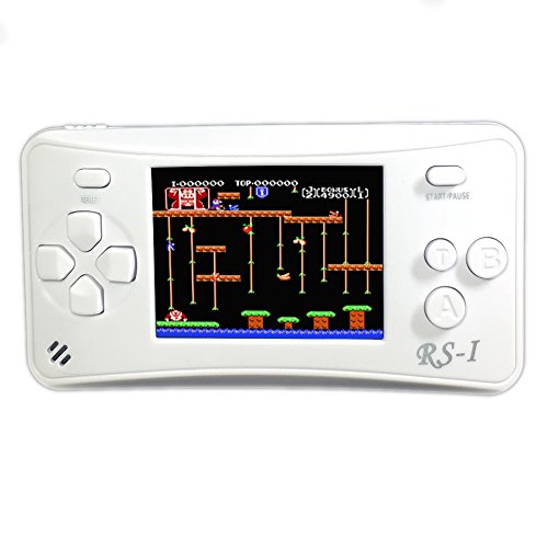 JJFUN RS-1 Handheld Game Console for Children,Retro Game Player with 2.5" 8-Bit LCD Portable Video Games,The 80's Arcade Video Gaming System,Built-in 152 Classic Old School Games Entertainment-White