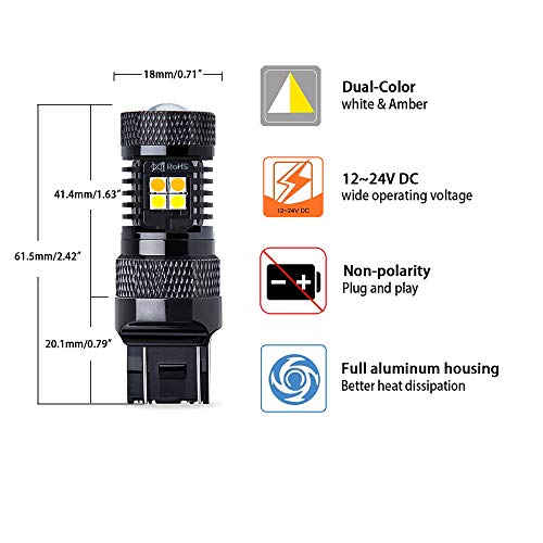 image for ANTLINE Extremely Bright 7443 7443LL 7444 T20 992 Switchback LED Bulbs