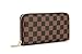 Daisy Rose Women's Checkered Zip Around Wallet and Phone Clutch - RFID Blocking with Card Holder Organizer -PU Vegan Leather, Brown