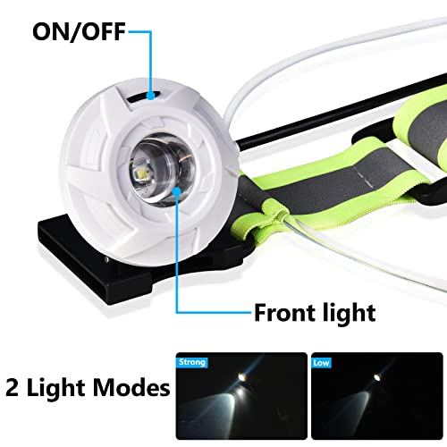 NiSHEN LED Reflective Running Vest with Front Light,Running Lights for Runners,Safety Vest for