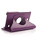 AiSMei Tab 4 8.0 Case, Rotating Stand Case for Samsung Galaxy Tab 4 8.0 SM-T330NU SM-T331, SM-T337 8-Inch Tablet PC, 8inch PU Leather Case + Bonus Stylus + Screen Protector - Purple