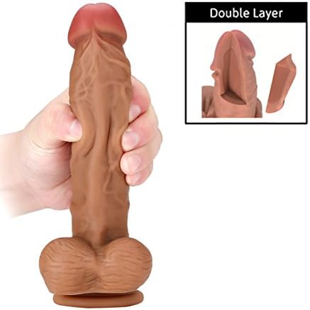Silicone Di- ldò 8 inch Realistic & Safe Material with Hands-Free Suction Cup