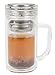 NEW - Sage Tea Infuser Mug - Portable Tumbler With Stainless Steel Strainer For Loose Leaf Tea And Fruit - Double Wall Glass, 14 Oz.