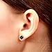 Genuine Black Onyx Round Stud Earrings .925 Sterling Silver Rhodium Finish