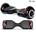 TPS Power Sports Electric Rechargeable Hoverboard for Kids and Adults with Speaker and LED Lights Safety Certified (Black)