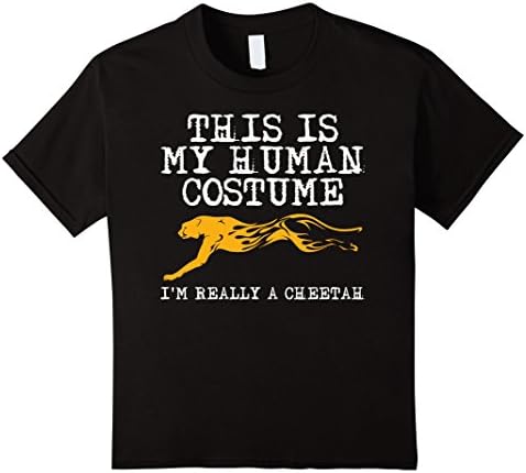 Kids This is My Human Costume I'm Really A Cheetah T-Shirt 10 Black