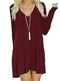 Sexy Party Dress,Hemlock Women Long Sleeve Dress Short Evening Dress (XL, Wine)