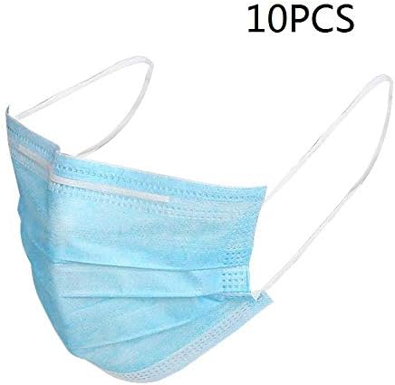 Masks for dust protection Medical Masks Disposable Face Masks with Elastic Ear Loop Disposable Safety Mask (10PCS, Blue)